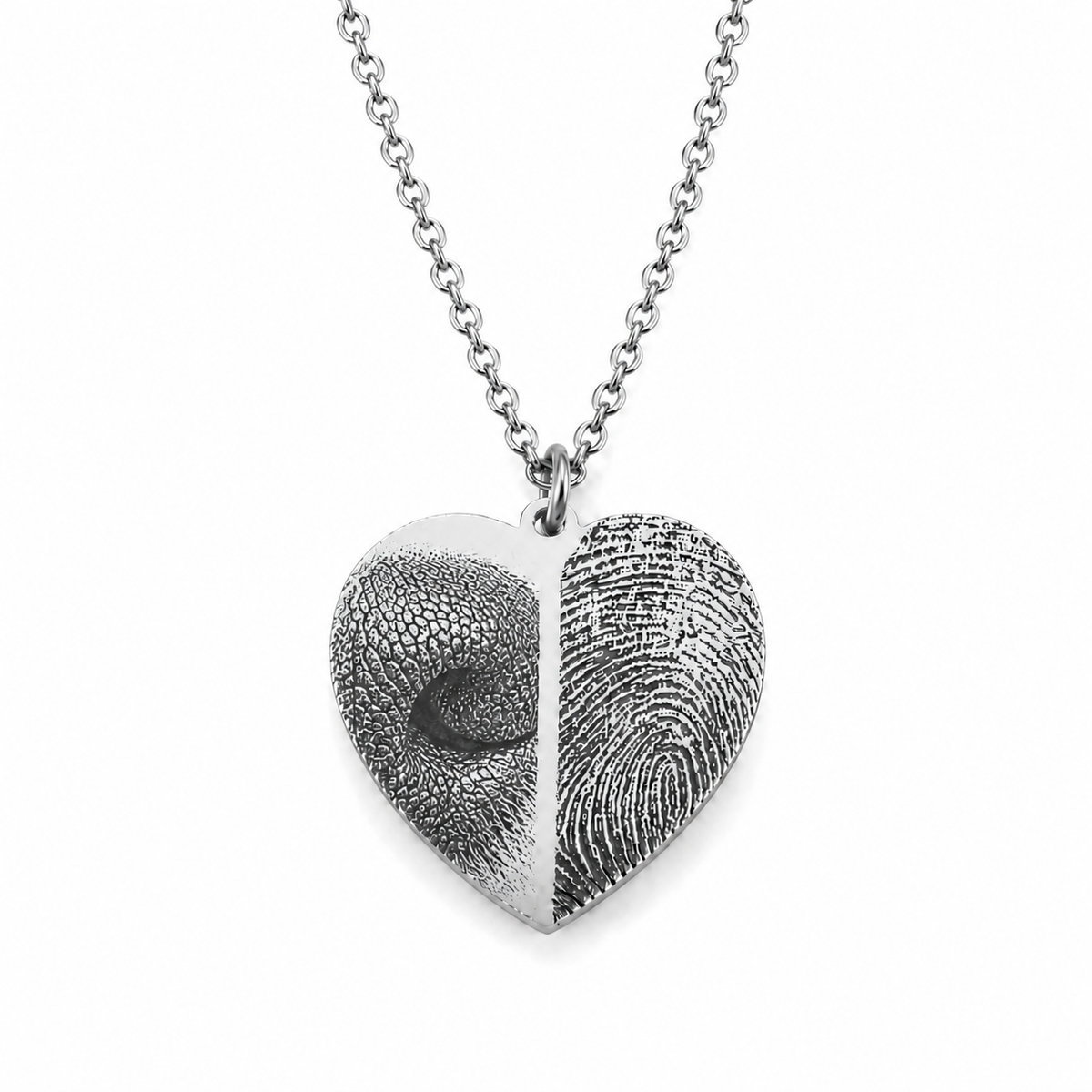 Herzkette mit Nasenabdruck vom Hund und Fingerabdruck – Tierliebe Schmuck von elinrose