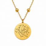 Goldene Sternenkarte Halskette mit personalisierter Sternenhimmel Gravur