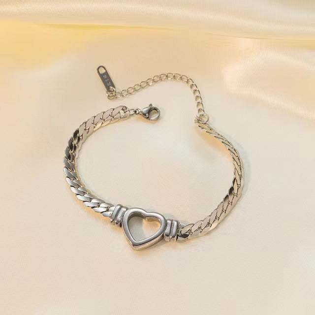 Aufrichtiges Herz Silber Armband