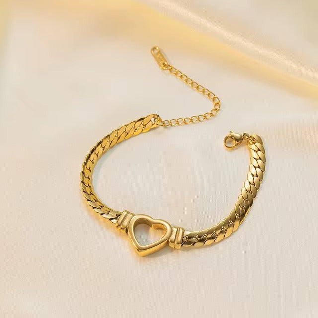 Aufrichtiges Herz Gold Armband