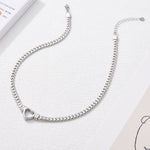 Detailansicht Herzanhänger Silber Halskette