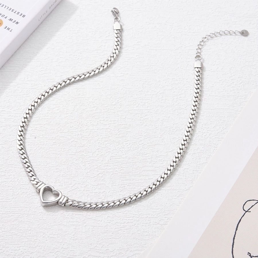 Detailansicht Herzanhänger Silber Halskette