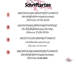 Auswahl verschiedener Schriftarten für personalisierte Namensgravur – Teil 1/2